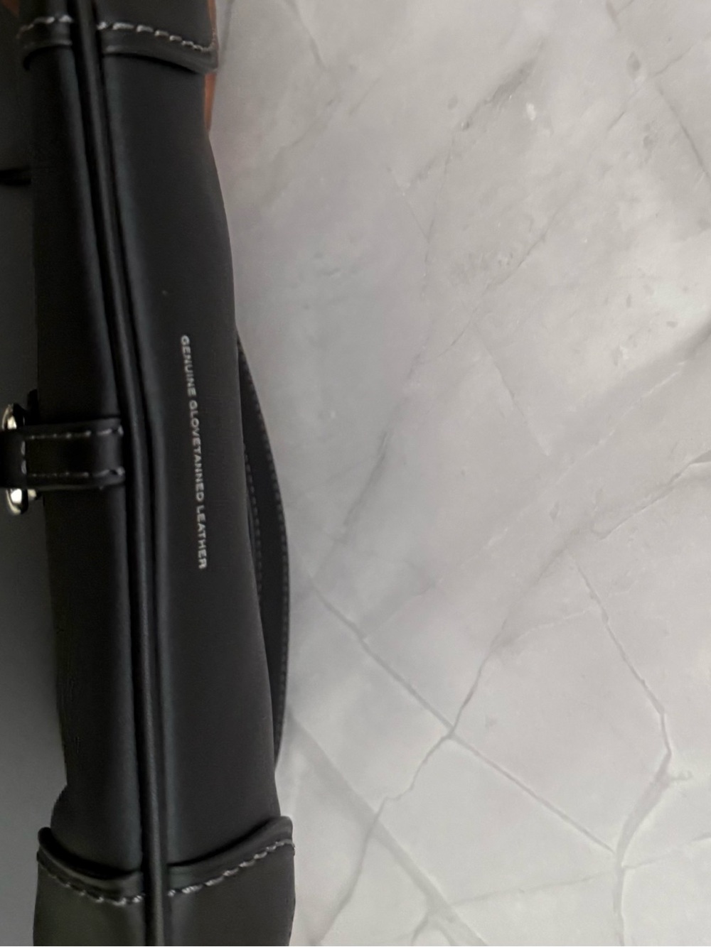 Black Leather Shoulder Bag with Silver Hardware - Picture 4 of 6